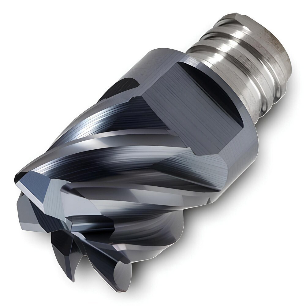 Corner Radius & Corner Chamfer End Mill Heads; Mill Diameter (mm): 8.00 ; Length of Cut (mm): 5.0000 ; Number Of Flutes: 6 ; Overall Length (mm): 10.0000 ; Corner Radius (mm): 1.00 ; Coating/Finish: TiAlN