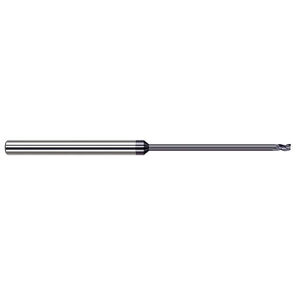 Square End Mill: 1/4'' Dia, 3/8'' LOC, 1/4'' Shank Dia, 8'' OAL, 3 Flutes, Solid Carbide