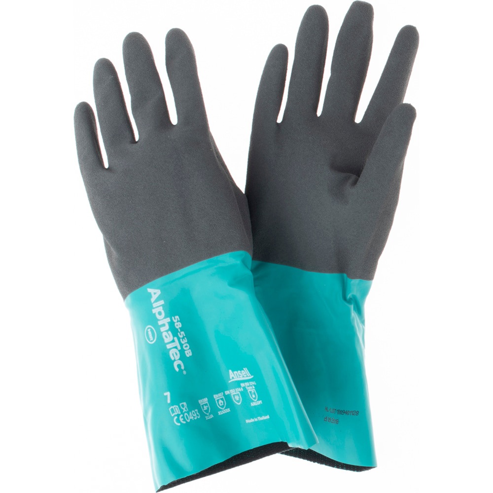 Series 58-530B Chemical Resistant Gloves: 13.00 Thick, Nitrile, Supported,