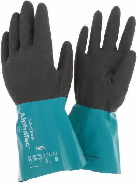 Series 58-530 Chemical Resistant Gloves: 13.00 Thick, Nitrile, Supported,