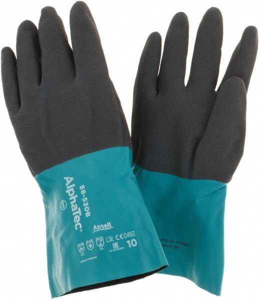Series 58-530 Chemical Resistant Gloves: 13.00 Thick, Nitrile, Supported,