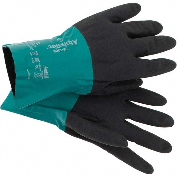 Series 58-530 Chemical Resistant Gloves: 13.00 Thick, Nitrile, Supported,