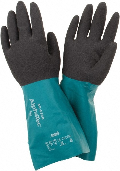 Series 58-535B Chemical Resistant Gloves: 13.00 Thick, Nitrile, Supported,