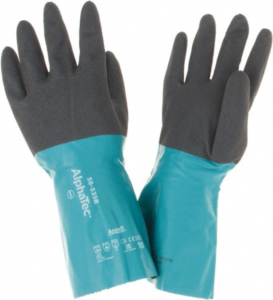 Series 58-535B Chemical Resistant Gloves: 13.00 Thick, Nitrile, Supported,