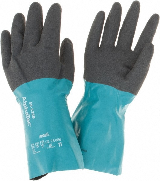 Series 58-535B Chemical Resistant Gloves: 13.00 Thick, Nitrile, Supported,