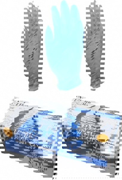 Series TouchNTuff Disposable Gloves: Size Large, 4.3 mil, Uncoated-Coated Nitrile, Industrial Grade, Powdered