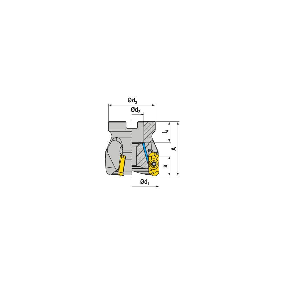 Indexable Square-Shoulder Face Mill: AHSC150R0411A050175EF, 1-1/2'' Cut Dia, 0.5000
