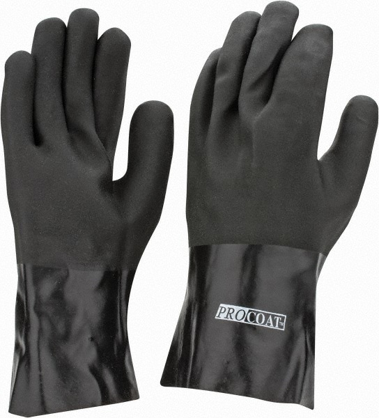 Chemical Resistant Gloves: ProCoat Size Large, Polyvinylchloride, Supported