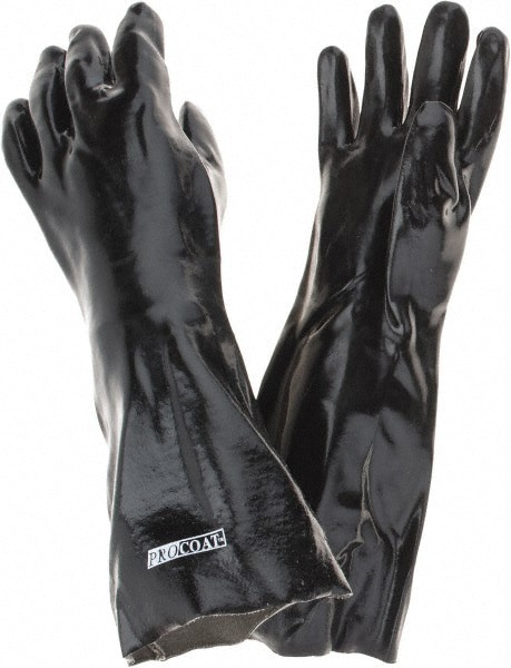 Chemical Resistant Gloves: ProCoat Procoat, Size One Size, Polyvinylchloride-Coated, Cotton, Supported