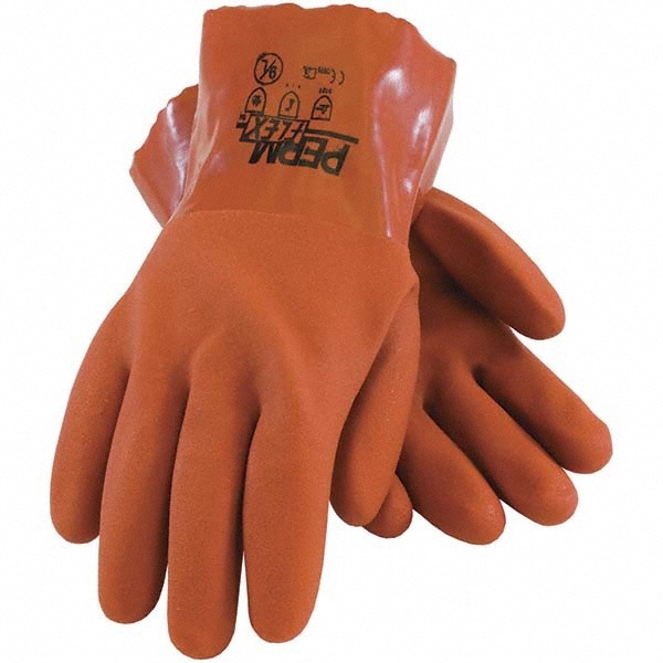 Chemical Resistant Gloves: PiP Size Small, Polyvinylchloride, Supported