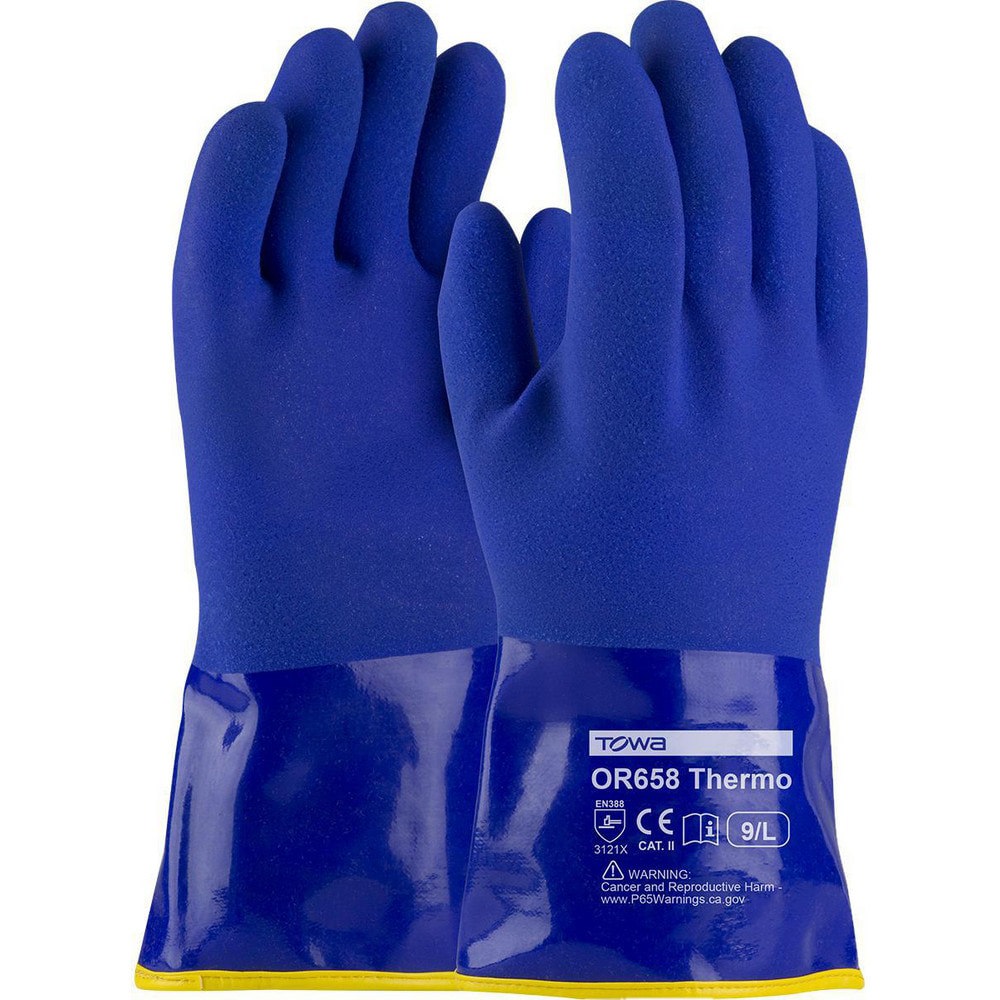 Work Gloves: ProCoat 58-8658DL, Size Large, Acrylic & Terry Lined, Acrylic & Terrycloth, General Purpose