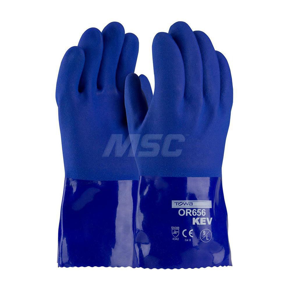 Chemical Resistant Gloves: PiP XtraTuff, Size X-Large, Polyvinylchloride, Supported