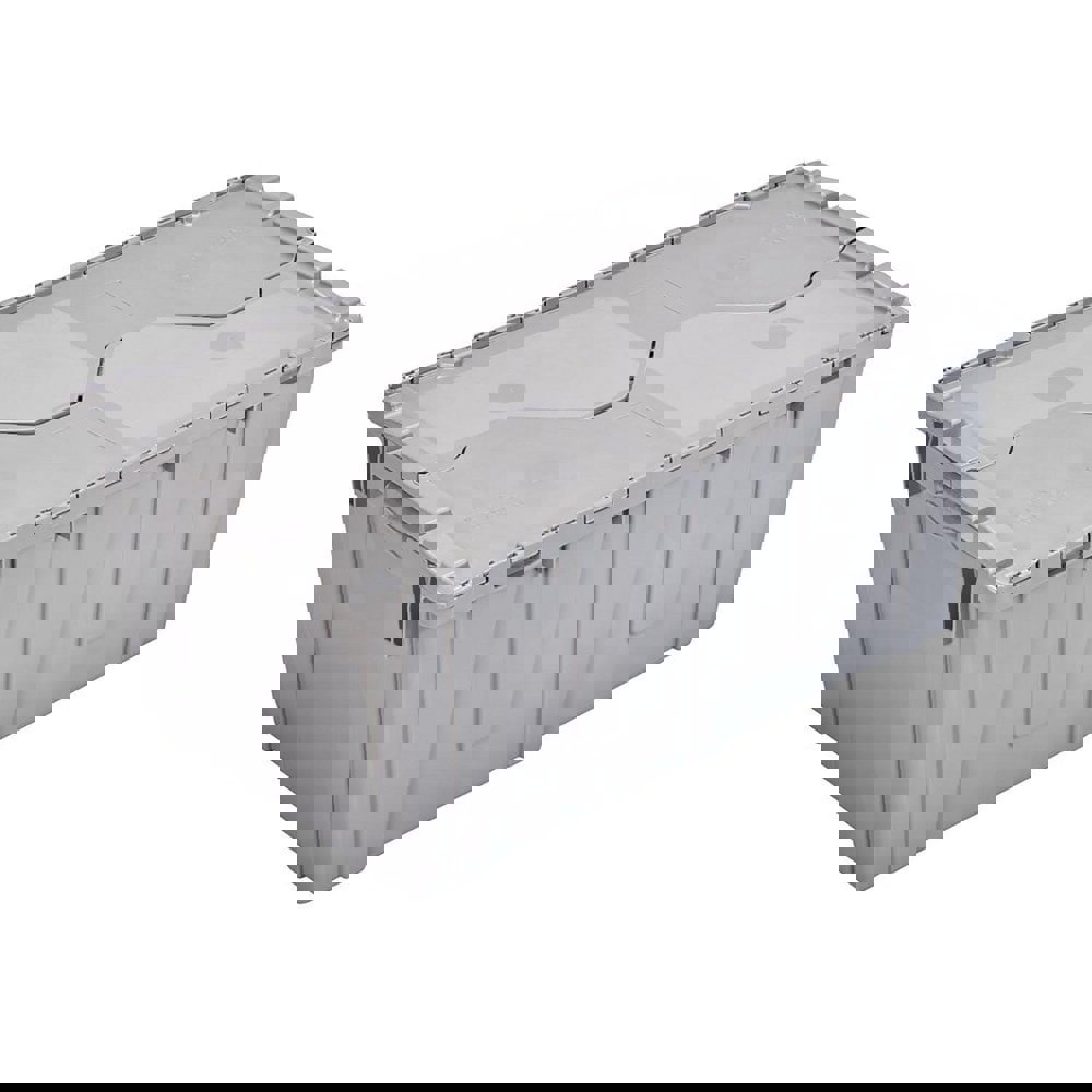 2.4 Cu Ft, 70 Lb Load Capacity Gray Polyethylene Attached-Lid Container