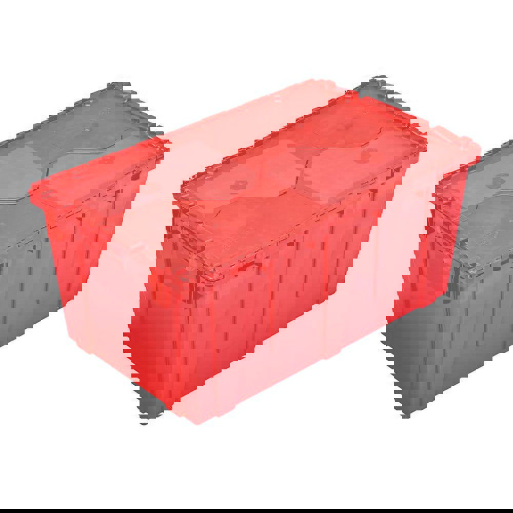 2.4 Cu Ft, 70 Lb Load Capacity Red Polyethylene Attached-Lid Container