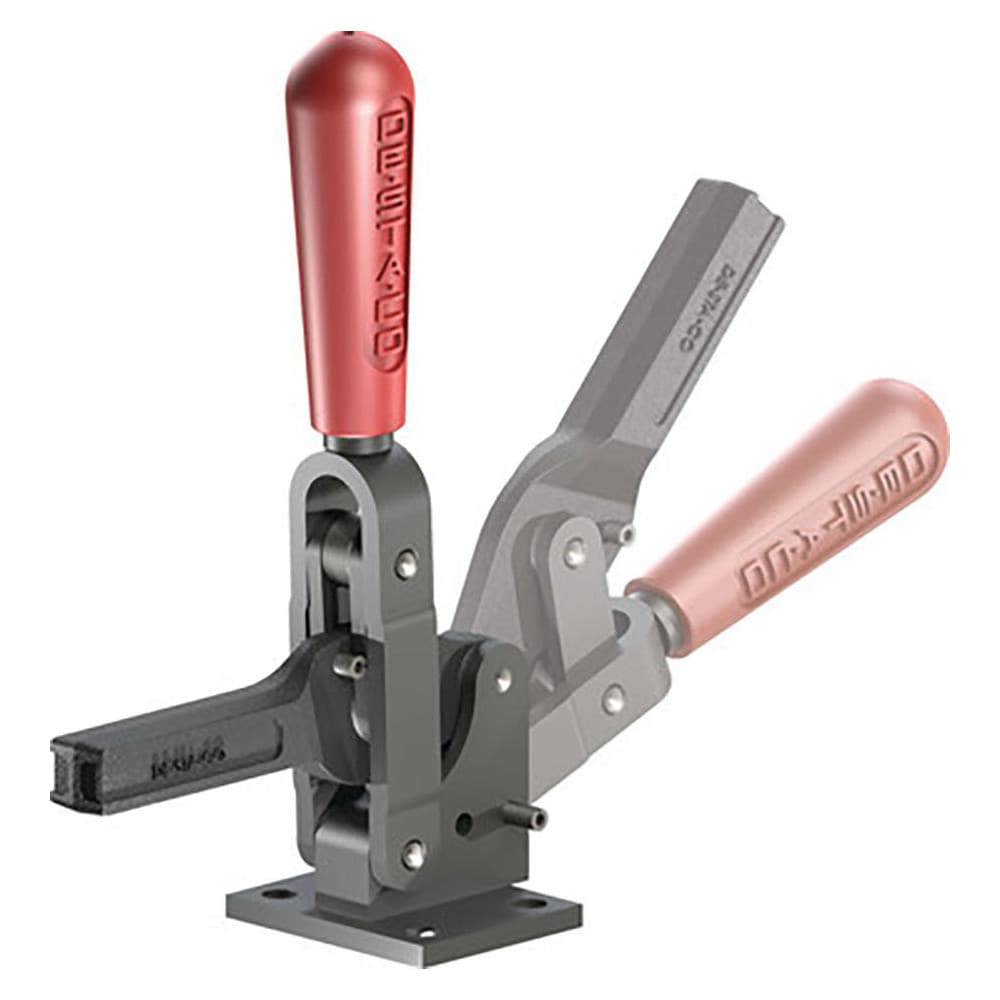 Manual Hold-Down Toggle Clamp: Vertical, 750.86 lb Capacity, Solid Bar, Solid Base