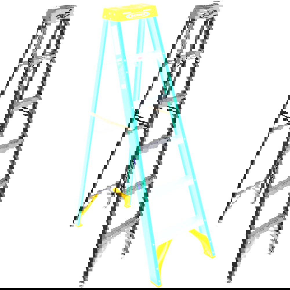 5-Step Fiberglass Step Ladder: Type II, 225 lb Capacity, 6' High