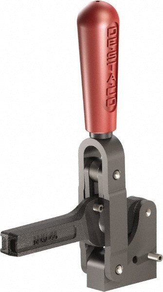 Manual Hold-Down Toggle Clamp: Vertical, 1,600.64 lb Capacity, Solid Bar, Solid Base