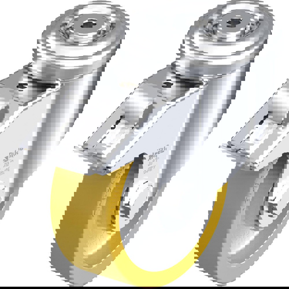 Standard Casters; Mount: Hollow Kingpin ; Caster Type: Swivel w/Brake ; Brake Type: Total-Lock Brake ; Bearing Type: Precision Ball ; Style: Double Ball ; Wheel Diameter (Inch): 4