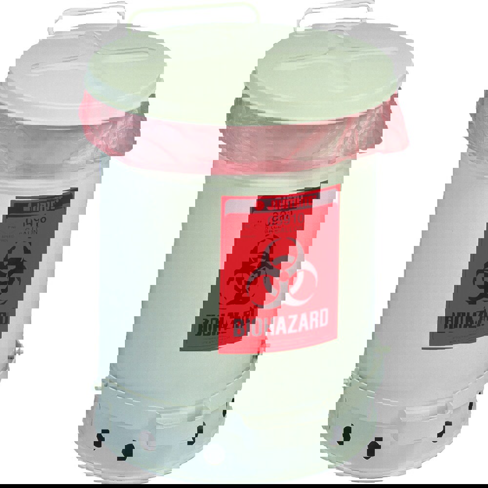 Oily Waste Cans & Receptacles; Capacity: 6.000 ; Material: Steel ; Color: White ; Opening Style: Foot Operated ; Overall Height: 15.875in ; Overall Diameter: 11.875in