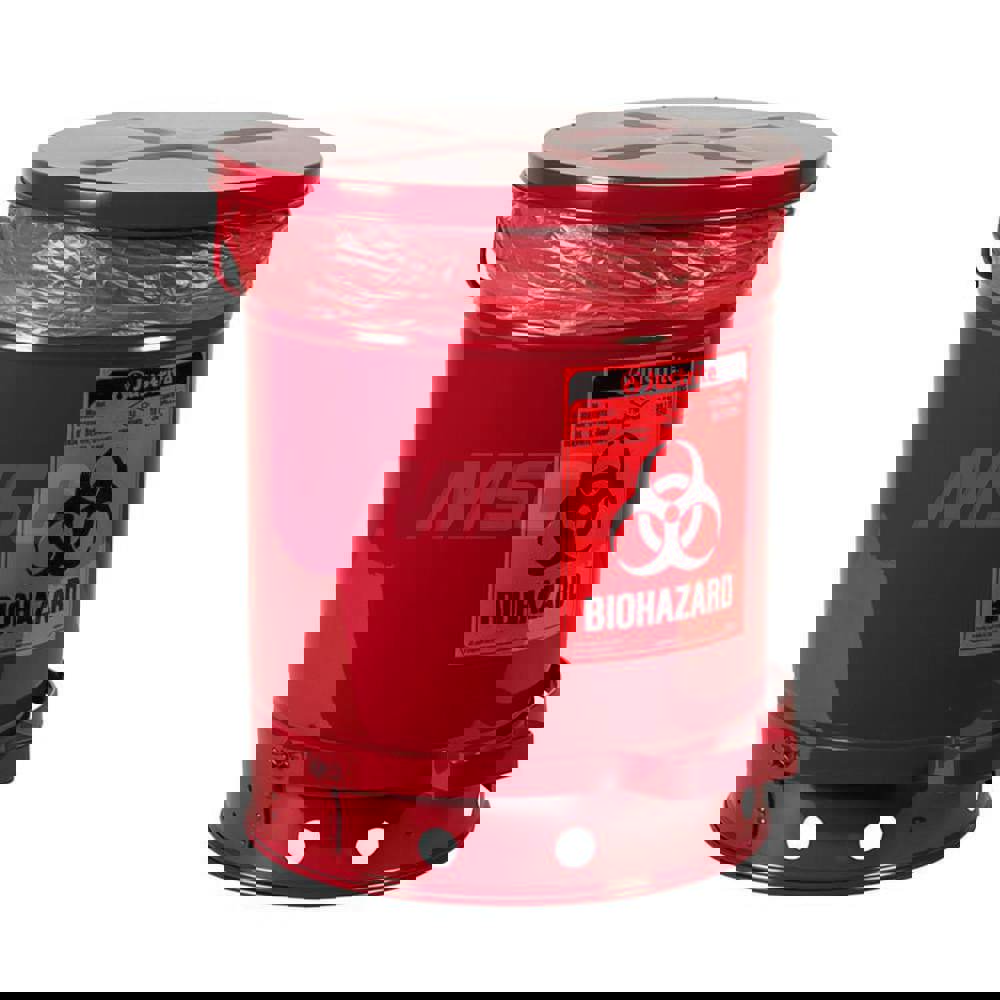 Oily Waste Cans & Receptacles; Capacity: 10.000 ; Material: Steel ; Color: White ; Opening Style: Foot Operated ; Overall Height: 18.25in ; Overall Diameter: 13.938in