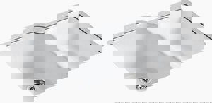 33 in. Undermount Cast Iron Double Bowl Kitchen Sink in White