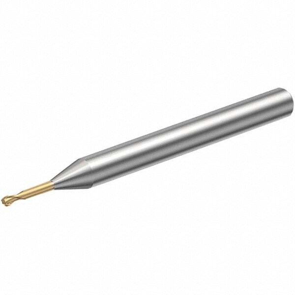 Ball End Mill: 0.50 mm Dia, 0.35 mm LOC, 2 Flute, Solid Carbide