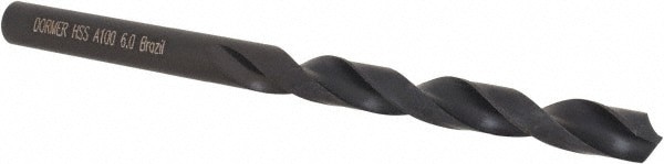 Jobber Drill: 6.00 mm Dia, 118 deg Point, High Speed Steel