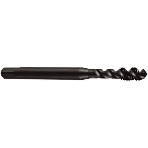 Spiral Flute Tap: M6 x 0.50, Metric Fine, 3 Flute, Bottoming, 6H Class of Fit, Cobalt, Oxide Finish