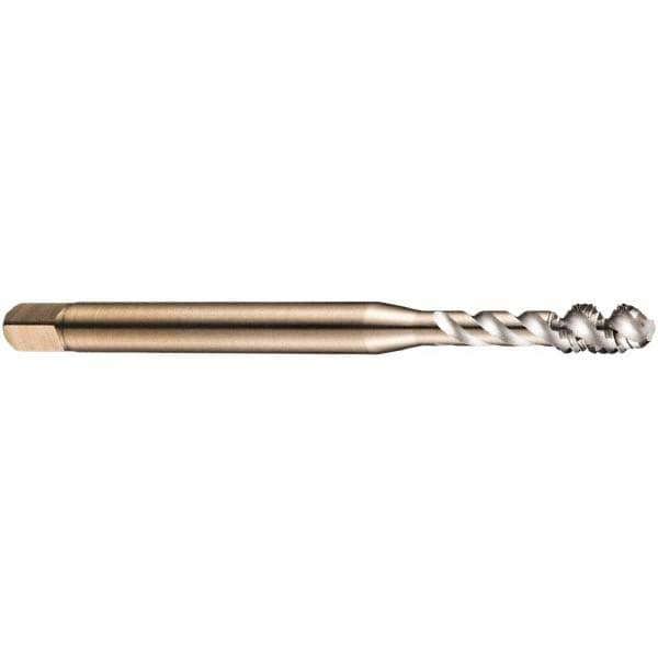 Spiral Flute Tap: M2.50 x, 0.45, Metric Coarse, 3 Flute, Bottoming, 6H Class of Fit, Cobalt, Bright/Uncoated