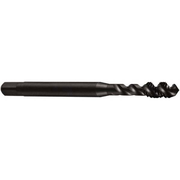 Spiral Flute Tap: #10-32, UNF, 3 Flute, Bottoming, 2B Class of Fit, Cobalt, Oxide Finish