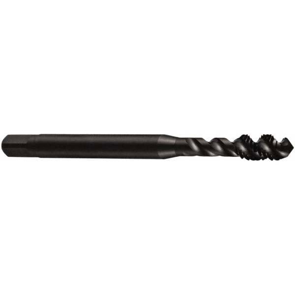 Spiral Flute Tap: M10x1.5, Metric Coarse, 3 Flute, Modified Bottoming Chamfer, 6H Class of Fit, Powdered Metal, Oxide Finish
