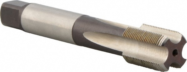 Straight Flute Tap: M18x1 Metric Fine, 4 Flute, Bottoming Chamfer, 6H Class of Fit, Cobalt, Bright/Uncoated Finish
