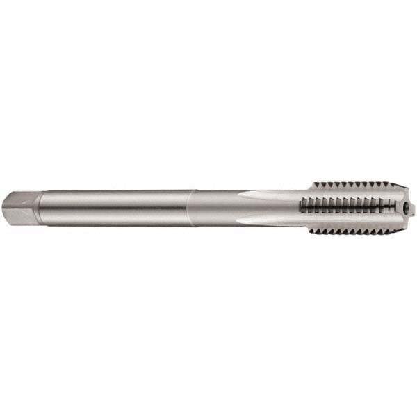 Straight Flute Tap: 1-1/8-7 UNC, 4 Flute, Bottoming Chamfer, 2B Class of Fit, Cobalt, Bright/Uncoated Finish