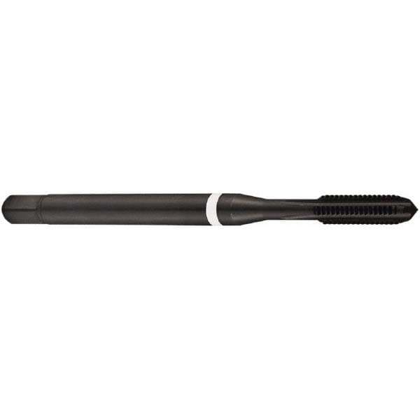 Straight Flute Tap: M4x0.7 Metric Coarse, 4 Flute, Bottoming Chamfer, 6HX Class of Fit, Powdered Metal, Nitride Finish