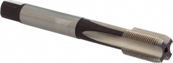 Straight Flute Tap: M14x1 Metric Fine, 4 Flute, Bottoming Chamfer, 6H Class of Fit, Cobalt, Bright/Uncoated Finish