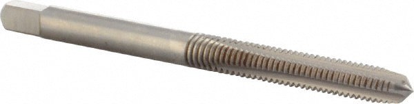 Straight Flute Tap: M4x0.7 Metric Coarse, 3 Flute, Plug Chamfer, 6H Class of Fit, HSS, Bright/Uncoated Finish