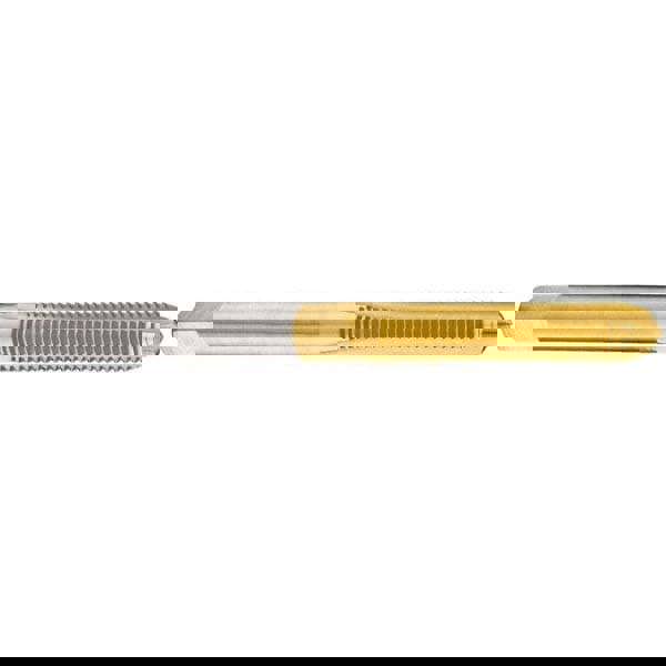 Straight Flute Tap: M5x0.8 Metric Coarse, 3 Flute, Bottoming Chamfer, 6H Class of Fit, HSS, TiN Finish