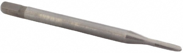 Straight Flute Tap: M1.2x0.25 Metric Coarse, 2 Flute, Plug Chamfer, 6H Class of Fit, HSS, Bright/Uncoated Finish