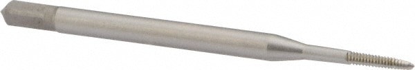 Straight Flute Tap: M1.4x0.3 Metric Coarse, 2 Flute, Plug Chamfer, 6H Class of Fit, HSS, Bright/Uncoated Finish