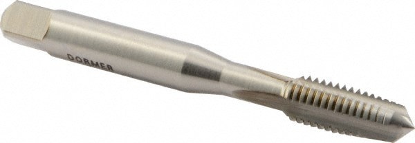 Straight Flute Tap: M8x1.25 Metric Coarse, 3 Flute, Taper Chamfer, 6H Class of Fit, HSS, Bright/Uncoated Finish