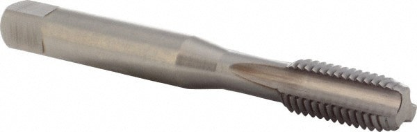 Straight Flute Tap: M8x1.25 Metric Coarse, 3 Flute, Bottoming Chamfer, 6H Class of Fit, HSS, Bright/Uncoated Finish