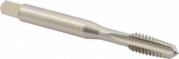 Straight Flute Tap: 1/4-20 UNC, 3 Flute, Taper Chamfer, 2B Class of Fit, High-Speed Steel, Bright/Uncoated Finish