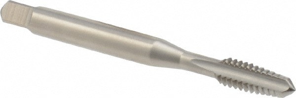 Straight Flute Tap: #10-24 UNC, 3 Flute, Taper Chamfer, 2B Class of Fit, HSS, Bright/Uncoated Finish