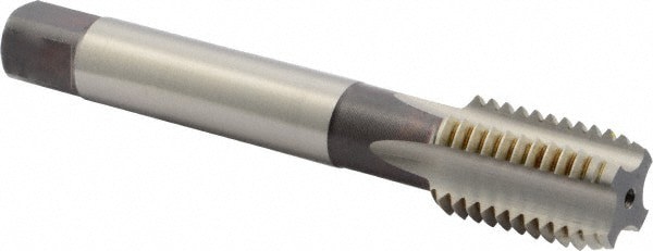 Straight Flute Tap: 3/4-10 UNC, 4 Flute, Bottoming Chamfer, 2B Class of Fit, HSS, Bright/Uncoated Finish