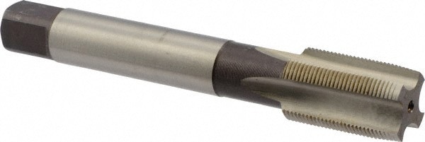 Straight Flute Tap: M18x1 Metric Fine, 4 Flute, Taper Chamfer, 6H Class of Fit, HSS, Bright/Uncoated Finish