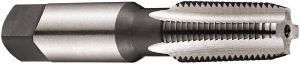 Tap Set: 1/2-14 NPT, 4 Flute, Bottoming, High Speed Steel, Bright Finish