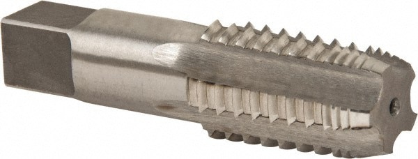 1/2-14 NPT, 5 Flutes, Bright Finish, High Speed Steel, Interrupted Thread Pipe Tap