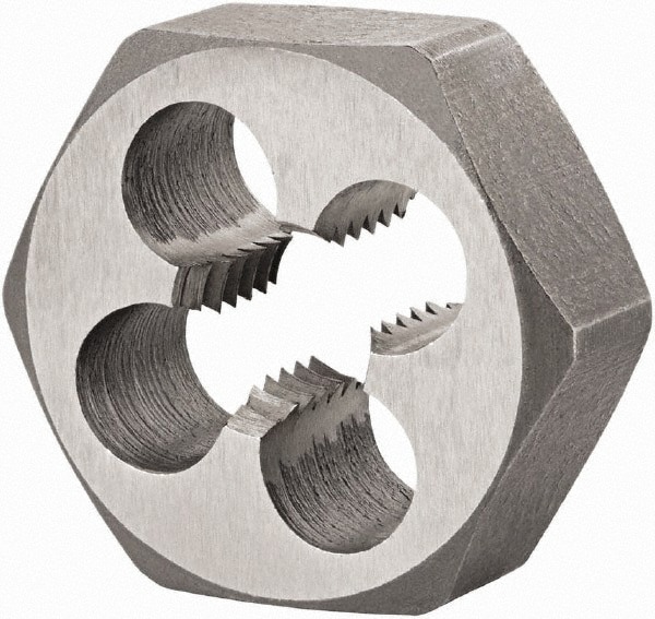 Hex Rethreading Die: M27x3, 25 mm Thick, Right Hand, 60.00 mm Hex, High-Speed Steel