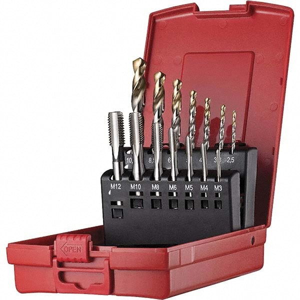 Tap & Drill Set: M3 x 0.5 to M12 x 1.75 Taps, 2.5 to 10.3 mm Drills
