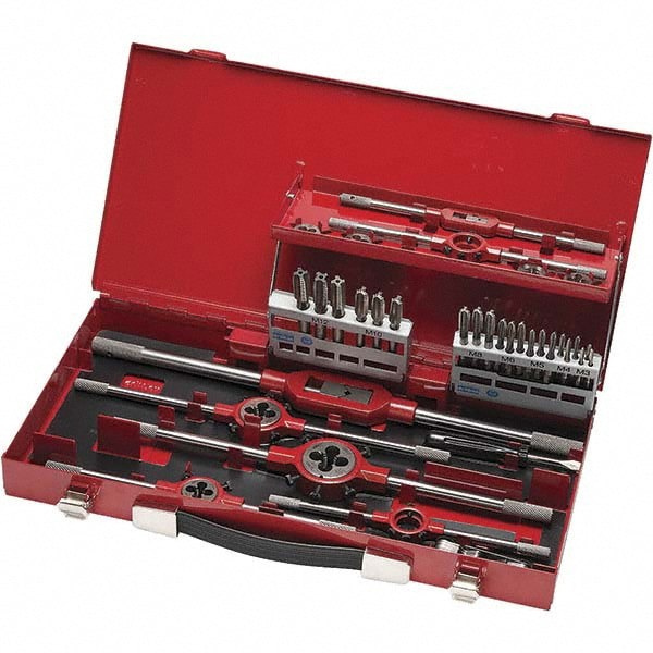 Tap & Die Set: M3 x 0.5 to M12 x 1.75 Taps, M3 x 0.5 to M12 x 1.75 Dies, Metric Coarse